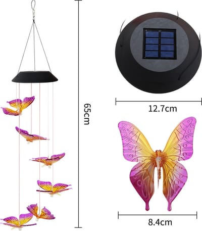 LED Solar vlinder | Zonnevlinder Windgong Waterdichte Tuinverlichting zonne-energie lamp | Sfeervolle solar lantaarn | Waterbestendige solar lamp | Voor binnen en buiten | Diversicus | ECO-LED vlinder