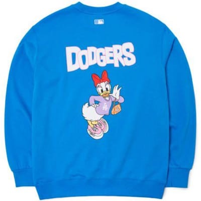 Sweatshirt à col rond imprimé dessin animé Donald Duck Los Angeles Dodgers MLB x Disney Sweatshirt unisexe Bleu 3AMTD1114-07BLS S white