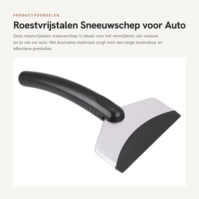 Dailygoods- Sneeuwschep Roestvrij Staal - Sneeuwschep voor Auto - IJskrabber - Waterdicht - PET-Kunststof - 18 x 11 cm