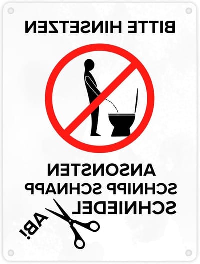 Metalen Toiletbord - WC Bord Grappig - WC Bezoek Sturen - Grappige Verbodsinstructie - 15x20 cm - Meerkleurig