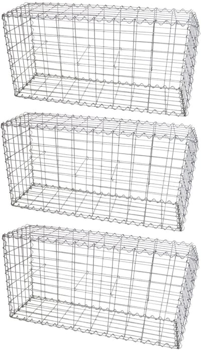 Schanskorf muur - set van 3 - 100x50x30 cm