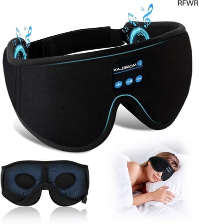 RFWR® Draadloos slaapmasker met Bluetooth en hooftelefoon voor een betere nachtrust