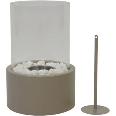 Housevitamin Bio Ethanol Tafelhaard - Rond - Rookvrij - 18x18x26,5 cm - Voor Binnen & Buiten - Taupe