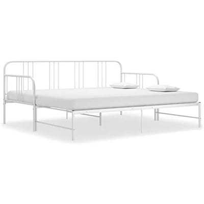 Structuur voor Tweepersoonsbed en Slaapbank van Staal - Zwart/Wit - 180 x 200/90 x 200 cm