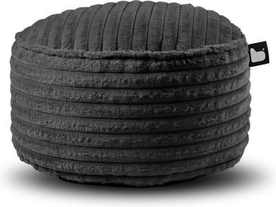 Extreme Lounging - b-poufe cord - poef rond - voor binnen - zachte & comfortabele stof 60x40cm - storm grijs