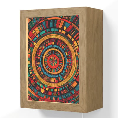 Wandlamp 15x20 cm - Oplaadbaar - Mandala - Cirkels - Patronen - Wandlampen binnen woonkamer - Slaapkamer lamp met kabel - Decoratieve nachtlamp - Vloerlamp snoer