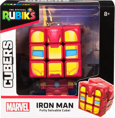 Rubik’s Cubers Iron Man 3x3 Puzzel – Marvel Iron Man – Inclusief Displaystandaard – Breinbreker & Verzamelobject – Vanaf 3 Jaar - Rubik's Cube