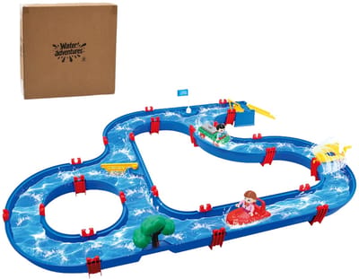 Sproutly Waterbaan - RiverRun - 126 x 88 cm - 69-delig Speelset - Met Sluis, Watergeleider & Amfibieauto - Waterspeelgoed voor Kinderen vanaf 3 jaar