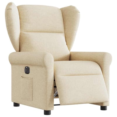 vidaXL - Fauteuil - verstelbaar - elektrisch - stof - crèmekleurig