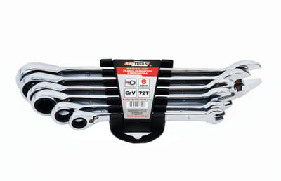Awtools - G-7 Serie - Set Ringsleutels met Ratchet - 6 Stuks 8-19mm - Slijtvast Staal