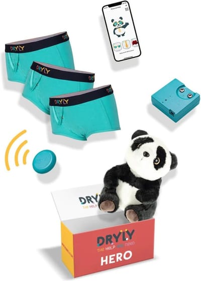 Dryly Plaswekker Meisjes tegen Bedplassen - Zindelijkheidstraining Kind - Hero Pakket - Maat 98-104 - Incl. App