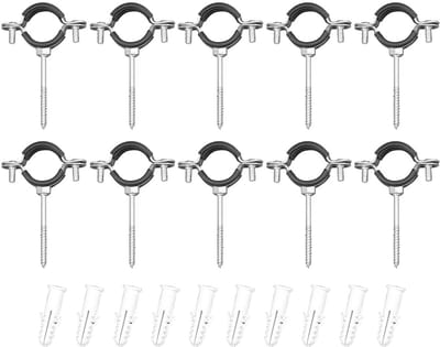 Dailygoods- Buisklemmen 10 Stuks - Trillingsdempende Pijpklemmen - Rubber Inzetstuk - Schroefbuisklem - Voor Ronde Buizen - Diameter 25-30 mm