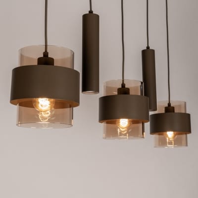 Lumidora Hanglamp 75535 - EIXAMPLE - 5 Lichts - E27 - Bruin - Metaal