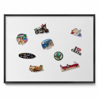 Tulup Magneetbord met Zwarte Frame - Wit Magneetbord in Stijlvolle Kleuren - 80 cm x 60 cm - Kleur wit - Magneetbord Voor Thuiskantoor - Magnetisch Bord voor Thuis en Kantoor - Magneetbord voor Herinneringen