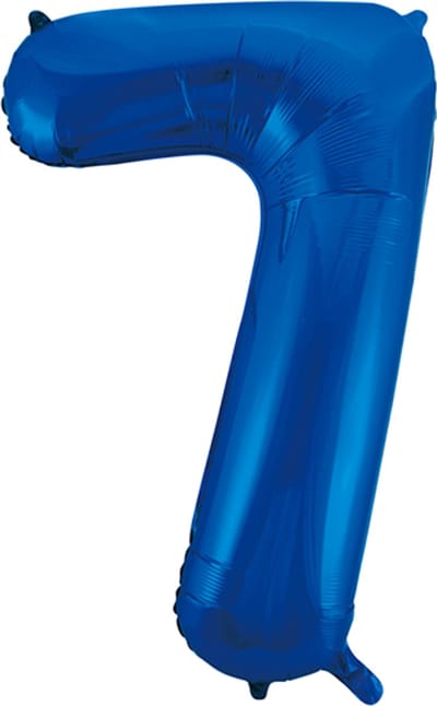 Blauwe XL folieballon - Cijfer 7 - 86 cm - Geschikt voor lucht & helium - Cijferballon