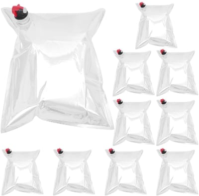 Dailygoods- Wijn Opbergzak 10 Stuks - Drankzakjes 5 Liter - Herbruikbare Zakken - Vloeistof Reistas - Zilveren Zakken - Praktisch Gebruik - Drankzak