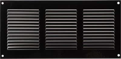 Paneir Airdesigns- metaal-300 X 150 -omgezette rand - opbouw - aanvoer & afvoer  - zwart