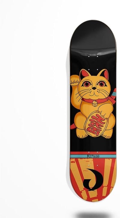 Skateboard Deck - Plank Board - Street Skaten - Japan Gold Lucky Cat - 8.5 Inch - Goud