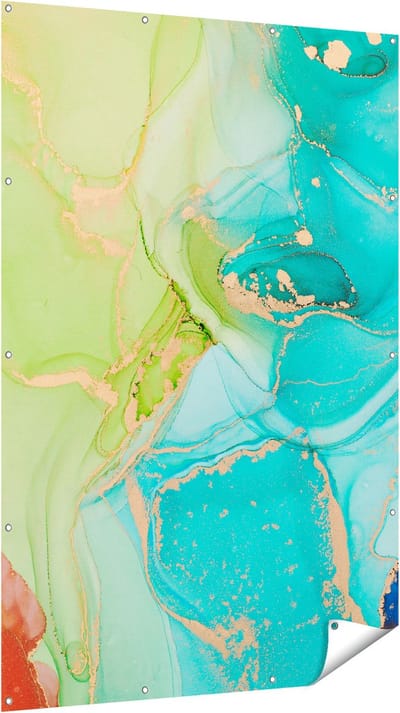 Gards Tuinposter Abstracte Kunst - Kleurrijke Marmer - 120x180 cm - Tuindoek - Tuindecoratie - Wanddecoratie buiten - Tuinschilderij