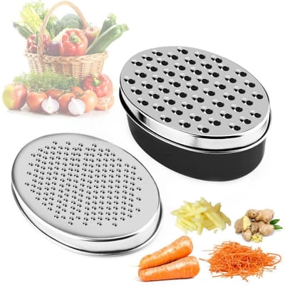 longziming - Rasp - Kaasrasp - Keukenrasp - Groenterasp - Met opvangbak - 2 raspmaten (1,2/4,5 mm) - BPA-vrij - Vaatwasmachinebestendig