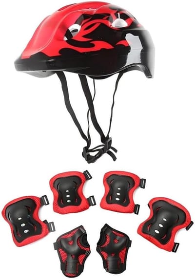 Beschermingsset Helm - Pads en helm - Sporten en buiten - Schokbestendige bescherming - 7 Delig - #1