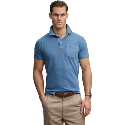 Superdry Classic Cotton Linen Korte Mouw Poloshirt Blauw L Man