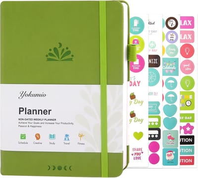 Academische Schoolplanner - Wekelijkse Maandelijkse Planner - Productiviteit Verhoging - Doelen Bereiken - 21 x 14 cm - Groen