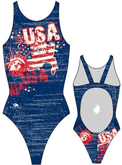 Turbo Usa Vintage Map 2013 Zwemkleding Blauw 7-8 Years Meisje