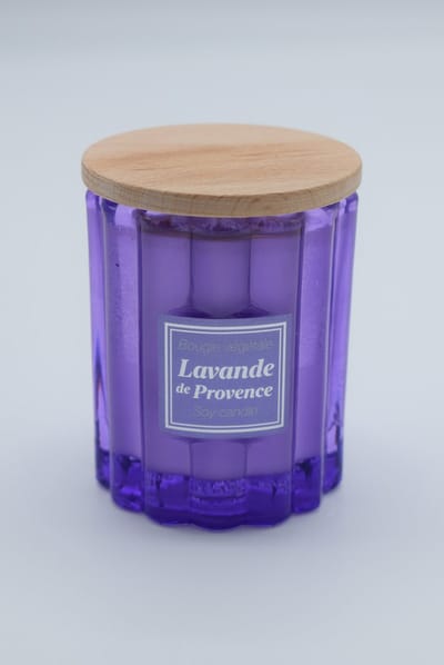 Plantaardige geurkaars lavendel 190 gram Esprit Provence - kaars met retro design