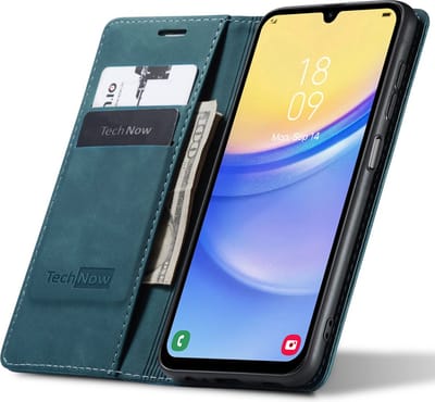 Hoesje geschikt voor Samsung Galaxy A15 - Book Case Leer Slimline Blauw