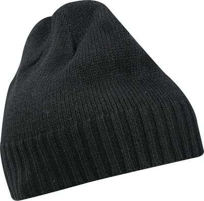 Myrtle Beach - Unisex Basic Geribbelde Beanie (Zwart)
