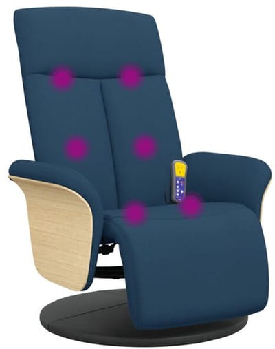 Massagestoel - Relaxfauteuil - Zetel - Stof - 1 persoons - Met armleuning - Zeer comfortabel - Elektrisch - Blauw