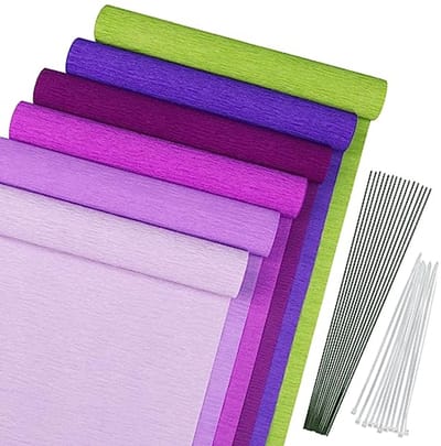 Premium Crêpepapier Set - 6 Rollen in Kleur en Veelzijdig voor Bruiloft, Kerst en Valentijn