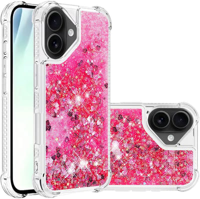 Coverup Hoesje - Geschikt voor iPhone 17 Hoesje - Coverup Liquid Glitter Back Cover - Pink