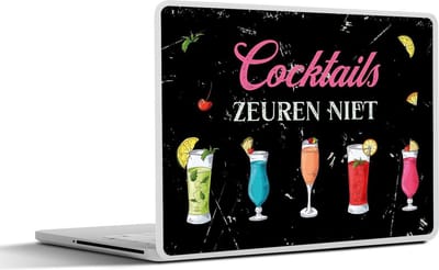 Laptop sticker - 11.6 inch - Cocktail - Groen - Rood - Zomer - Drank - 30x21cm - Laptopstickers - Laptop skin - Cover - Cadeau voor vrouw - Cadeau voor man