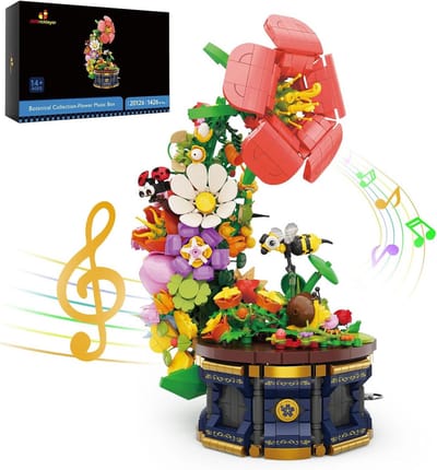 Creatieve muziekdoos bouwset met bloemen - Perfecte woondecoratie en cadeau voor elke gelegenheid