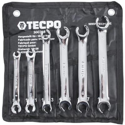 6-delige open ringsleutel set 8-19 mm - chroom-vanadium gereedschap