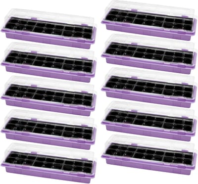 Garronda Kweekset Kweekpotten met schotel - Kamerplanten – Paars (10 stuks) - GD-VE-Greenhouse