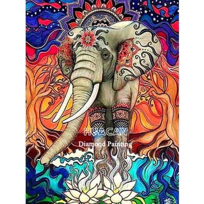 3D DIY Diamond Painting Cross Stitch Afrika olifant Handwerken Diamond Borduren Kristal 20X30CM orange
