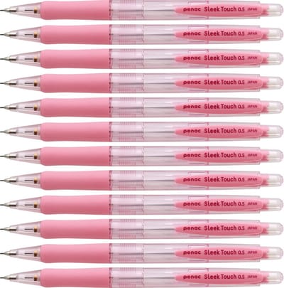 Penac Sleek touch - Mechanical Pencil - Transparant Roze - Vulpotlood - 0.5 mm - 12 Vulpotloden