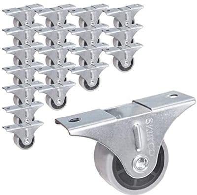 Kleine 30 mm meubelwielen - Pack van 20 Stuks - Grijze Rubber Vaste Wielen