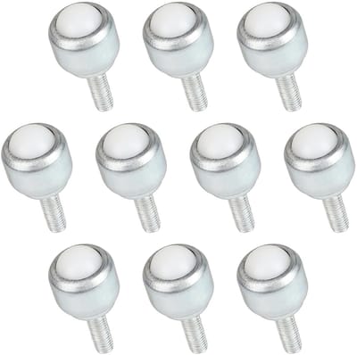 Set van 10 Ball Casters met M5 Draad, 16.5 mm, Nylon Rolletjes met 360° Lagers voor Meubels en Kasten