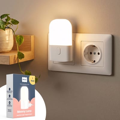 Dutsi - Nachtlampje Stopcontact - Dag & Nacht Sensor - 3x Dimbaar - 1 stuk - Voor Baby, Kind en Volwassenen