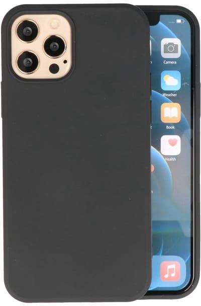 Hoesje Geschikt voor de iPhone 12 Pro Max - Fashion Color Backcover Telefoonhoesje - Zwart