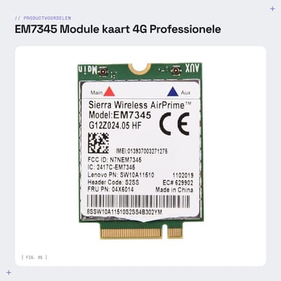 Dailygoods- Module Kaart 4G LTE/HSPA - WWAN Kaart - Draadloze Internettoegang - Compatibel met ThinkPad - Ondersteunt EMEA/Australië/Nieuw-Zeeland - Professionele Prestaties