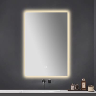 WizBay Premium Select® LED Badkamerspiegel met Touch Switch 52,5x37,5 – Anti condens Douchespiegel – 3 Led Standen - Aluminium Frame - Spiegel - Eenvoudige installatie