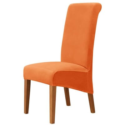 Hoge rugleuning XL-maat stoelhoes Zilveren vos fluwelen stof stretch stoelhoezen voor thuis eetkamer bruiloft hotel banket spandex 1 piece