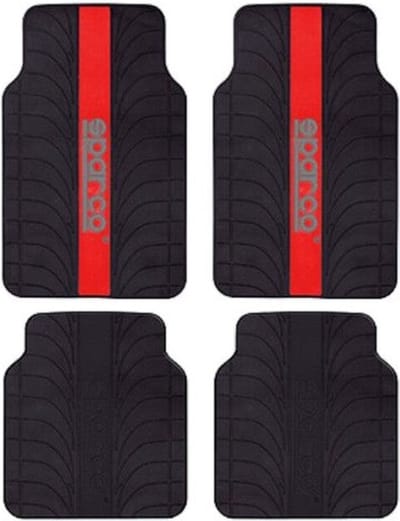 Vloermattenset voor auto Sparco SPC1913RS Universeel Zwart/Rood (4 pcs)