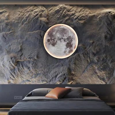 Moon Wandlamp - Dimbaar Met Afstandsbediening - Moderne Lamp - 60 CM - Slaapkamerlamp - Woonkamerlamp