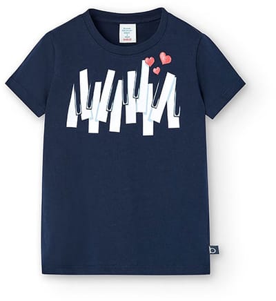 Boboli 498023 T-shirt Met Korte Mouwen Blauw 4 Years Jongens,Meisjes